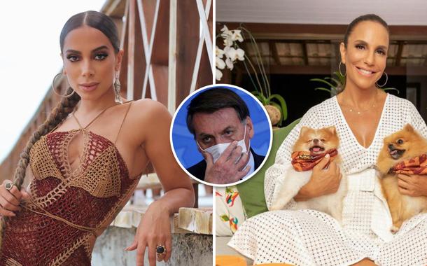 Anitta, Bolsonaro e Ivete Sangalo (Foto: Reprodução/Instagram | Reuters) Anitta, Bolsonaro e Ivete Sangalo