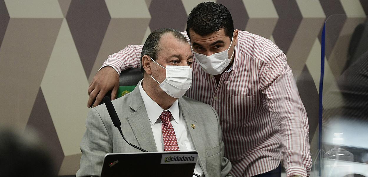 Omar Aziz e Luís Miranda (Foto: Pedro França/Agência Senado) Omar Aziz e Luís Miranda