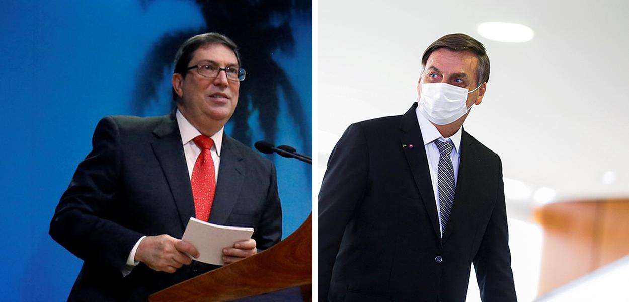 Bruno Rodríguez e Jair Bolsonaro (Foto: Reuters) Bruno Rodríguez e Jair Bolsonaro