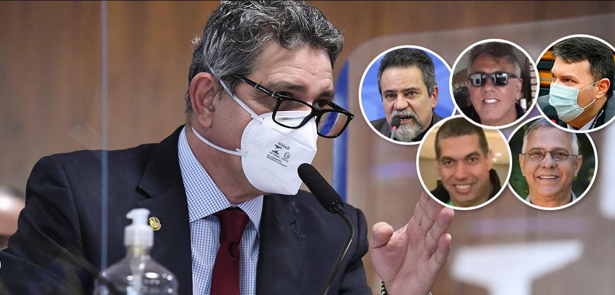 Rogério Carvalho e coronéis Élcio Franco, Helcio Bruno, Marcelo Blanco, Guerra e Boechat (Foto: Agência Senado | PR | Reprodução) www.brasil247.com - Rogério Carvalho e coronéis Élcio Franco, Helcio Bruno, Marcelo Blanco, Guerra e Boechat
