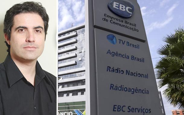 Jornalista Bernardo Mello Franco e a sede da EBC (Foto: Reprodução | Ascom) Jornalista Bernardo Mello Franco e a sede da EBC