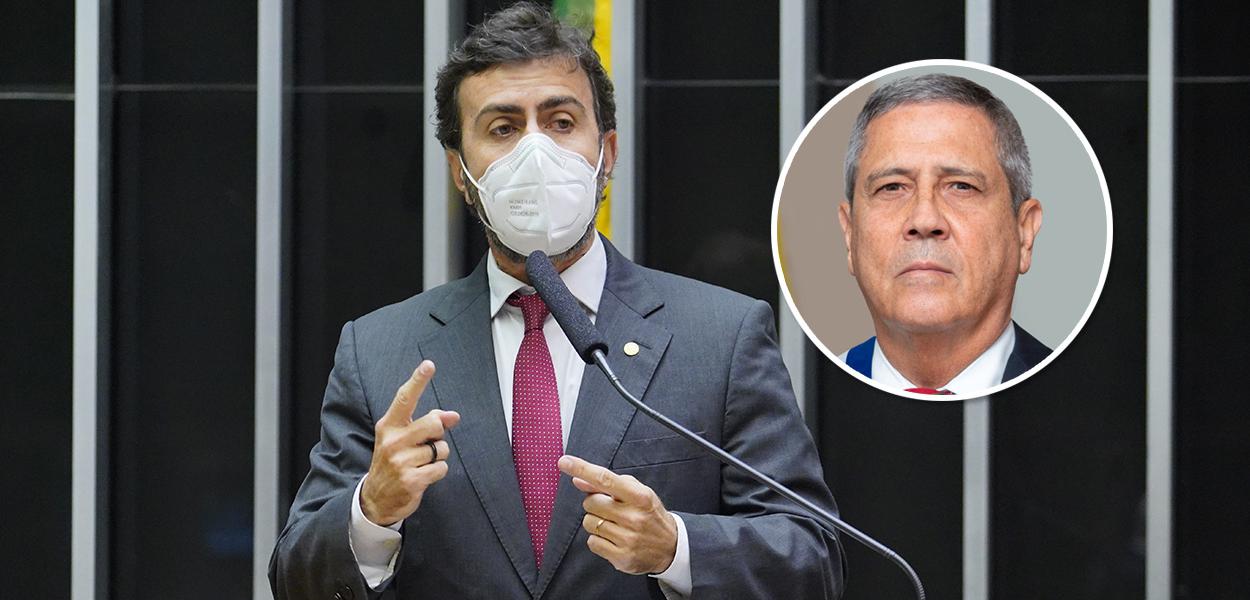 Marcelo Freixo e Braga Netto (Foto: Pablo Valadares/Câmara dos Deputados | Alexandre Manfrim/MD) Marcelo Freixo e Braga Netto