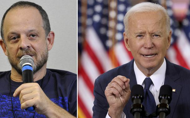 Breno Altman e Joe Biden (Foto: Felipe L. Gonçalves/Brasil247 | Reuters) Breno Altman e Joe Biden