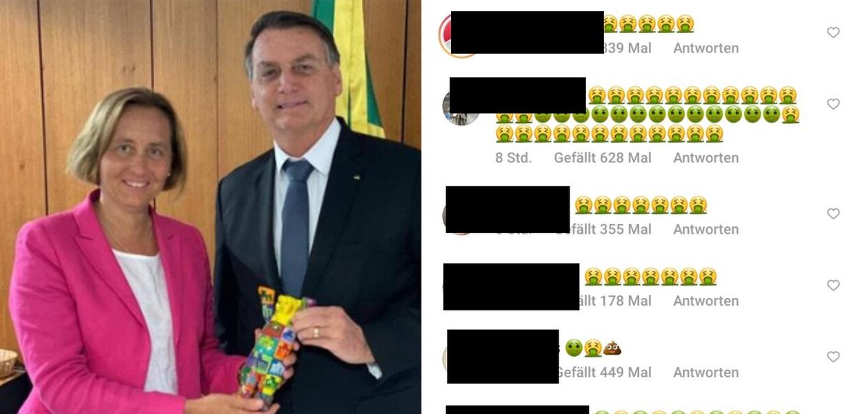 Beatrix von Storch e Jair Bolsonaro (Foto: Reprodução) Beatrix von Storch e Jair Bolsonaro