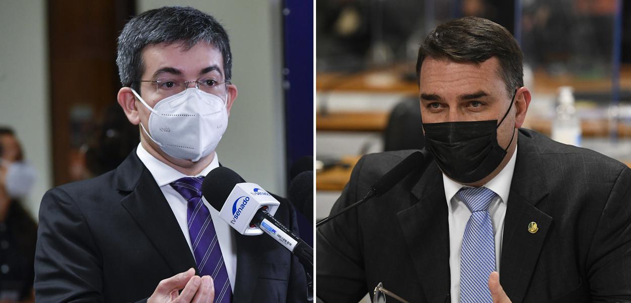 Randolfe Rodrigues e Flávio Bolsonaro (Foto: Leopoldo Silva/Agência Senado | Jefferson Rudy/Agência Senado) Randolfe Rodrigues e Flávio Bolsonaro