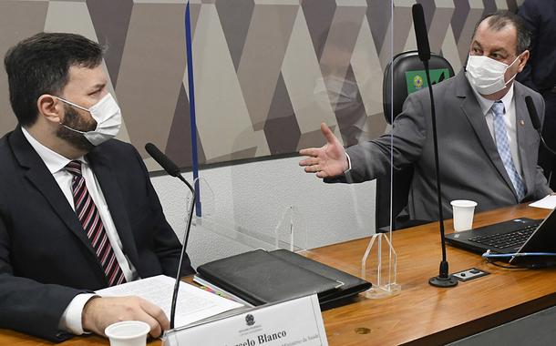 Coronel Marcelo Blanco e o presidente da CPI da Covid, Omar Aziz (Foto: Jefferson Rudy/Agência Senado) Coronel Marcelo Blanco e o presidente da CPI da Covid, Omar Aziz