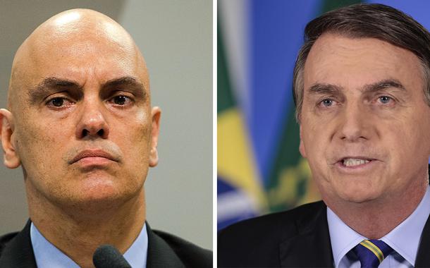 Alexandre de Moraes e Jair Bolsonaro (Foto: Reprodução) Alexandre de Moraes e Jair Bolsonaro