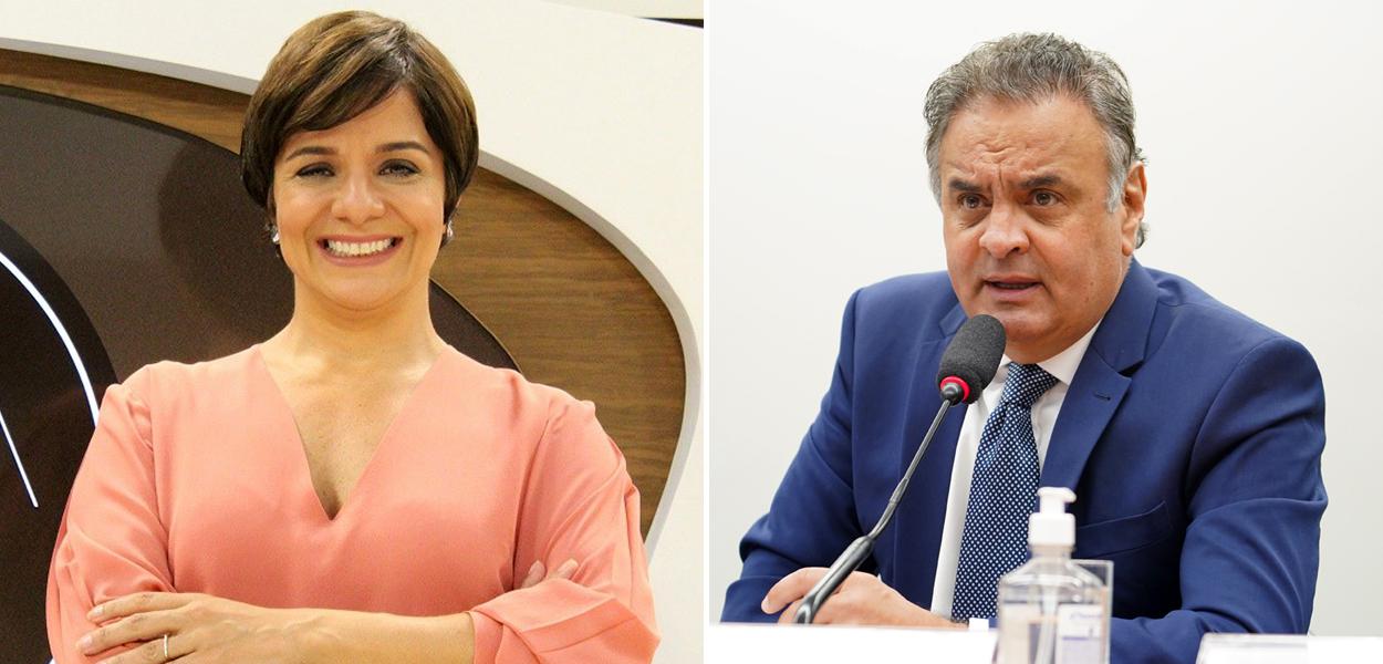 Vera Magalhães e Aécio Neves (Foto: Reprodução | Pablo Valadares/Câmara dos Deputados) Vera Magalhães e Aécio Neves