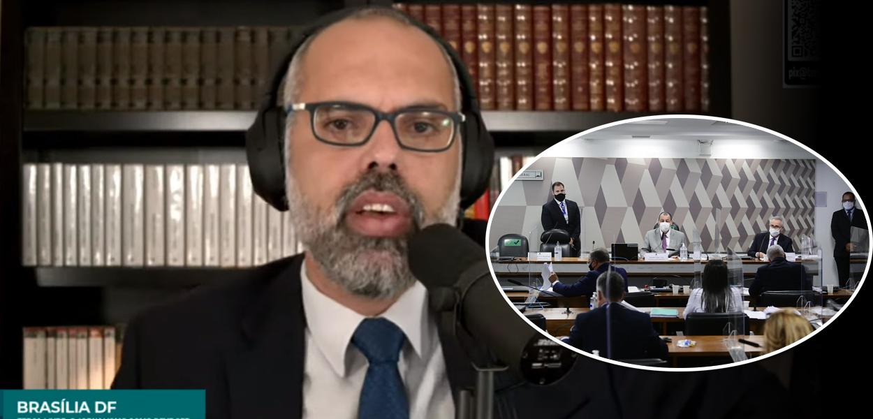 Blogueiro Allan dos Santos e a CPI da Covid (Foto: Reprodução/Youtube | Pedro França/Agência Senado) www.brasil247.com - Blogueiro Allan dos Santos e a CPI da Covid
