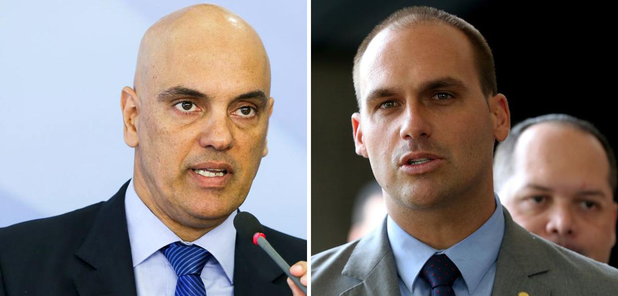 Alexandre de Moraes e Eduardo Bolsonaro (Foto: ABr) www.brasil247.com - Alexandre de Moraes e Eduardo Bolsonaro