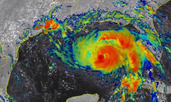 Furacão Ida atinge costa da Louisiana (Foto: Reprodução/NOAASatellites) Furacão Ida atinge costa da Louisiana