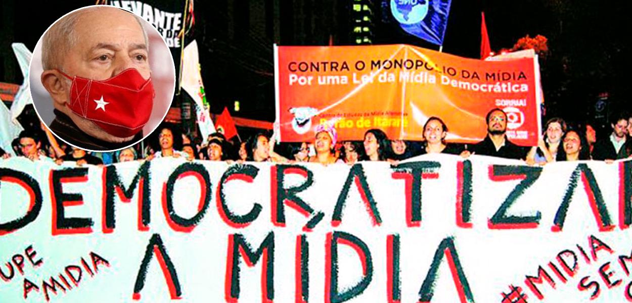 Ex-presidente Luiz Inácio Lula da Silva e um ato pela democratização da mídia (Foto: Carla Carniel/Reuters | Reprodução) www.brasil247.com - Ex-presidente Luiz Inácio Lula da Silva e um ato pela democratização da mídia