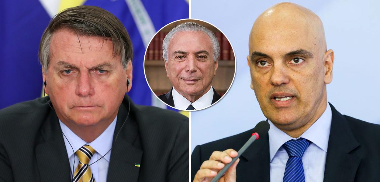 Jair Bolsonaro, Michel Temer e Alexandre de Moraes (Foto: Divulgação) www.brasil247.com - Jair Bolsonaro, Michel Temer e Alexandre de Moraes