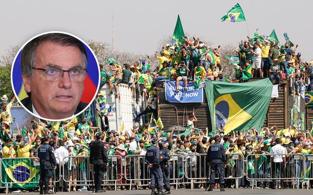 Bolsonaro e ato golpista (Foto: Marcos Corrêa /PR | Alan Santos/PR) Bolsonaro e ato golpista