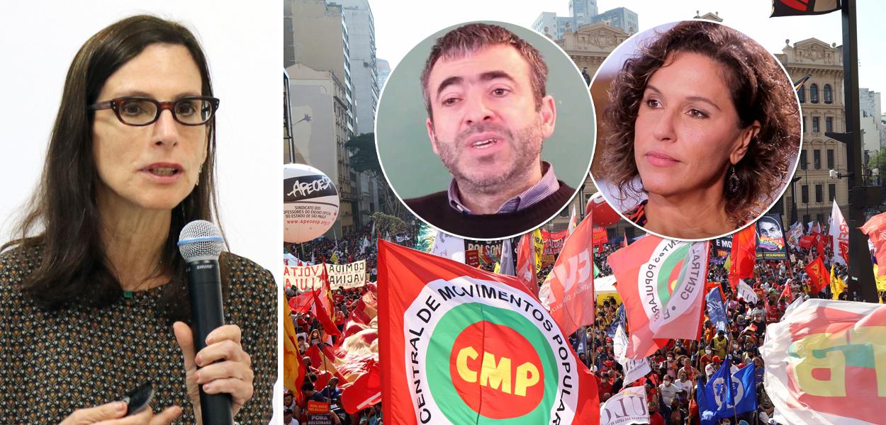 Historiadora Lilia Schwartz, filósofo Marcos Nobre e a cientista política Daniela Campello mais um ato contra Jair Bolsonaro ao fundo (Foto: Divulgação | Roberto Parizotti) Historiadora Lilia Schwartz, filósofo Marcos Nobre e a cientista política Daniela Campello mais um ato contra Jair Bolsonaro ao fundo