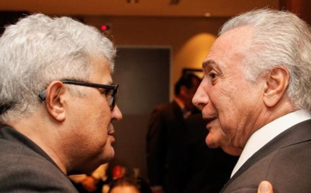 Ricardo Noblat e Michel Temer (Foto: Reprodução) Ricardo Noblat e Michel Temer