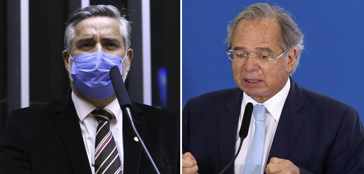 Deputado Paulo Pimenta e o ministro Paulo Guedes (Foto: Najara Araujo/Câmara dos Deputados | Valdenio Vieira/PR) Deputado Paulo Pimenta e o ministro Paulo Guedes