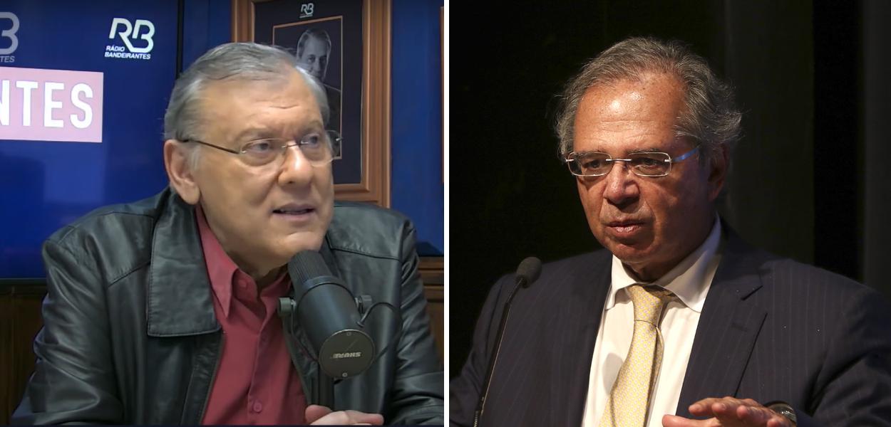 Jornalista Milton Neves e o ministro da Economia, Paulo Guedes