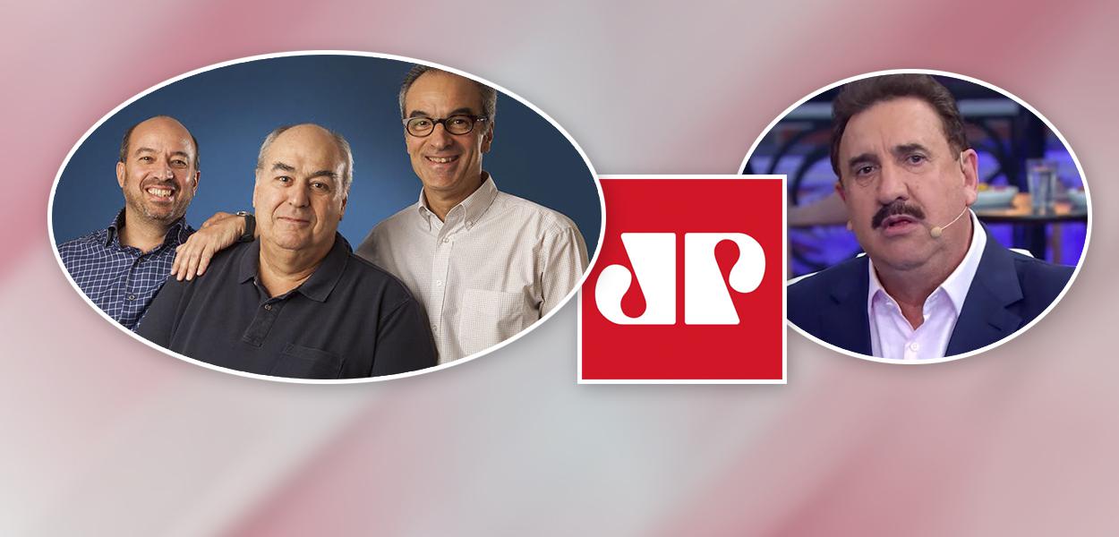 Família Marinho, logos da Jovem Pan e o apresentador Ratinho (Foto: Divulgação | Reprodução) www.brasil247.com - Família Marinho, logos da Jovem Pan e o apresentador Ratinho