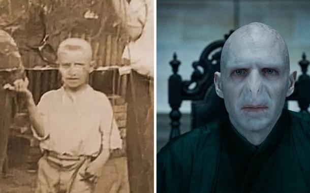 Bolsonaro quando criança e Voldemort (Foto: Reprodução) Bolsonaro quando criança e Voldemort