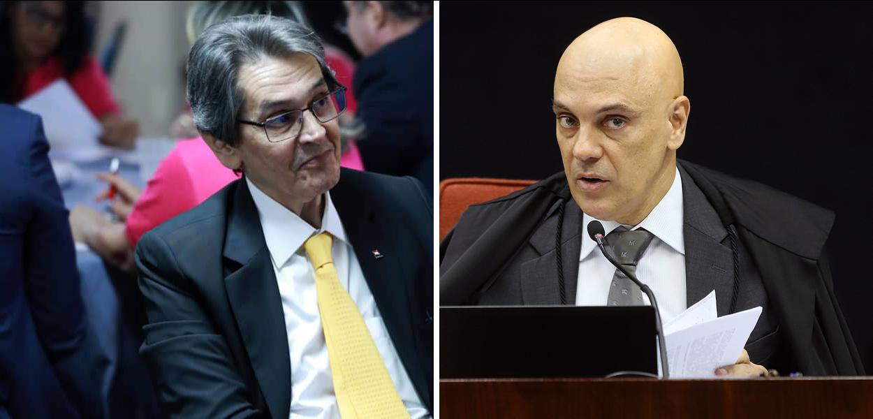 Roberto Jefferson e Alexandre de Moraes. (Foto: Weleson Nascimento/PTB Nacional | ROSINEI COUTINHO/SCO/STF) Roberto Jefferson e Alexandre de Moraes.