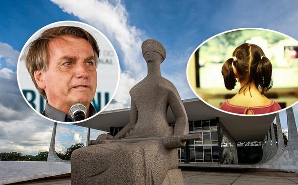 Jair Bolsonaro e o STF mais uma criança (Foto: Alan Santos/PR | Dorivan Marinho/SCO/STF | Reprodução) Jair Bolsonaro e o STF mais uma criança