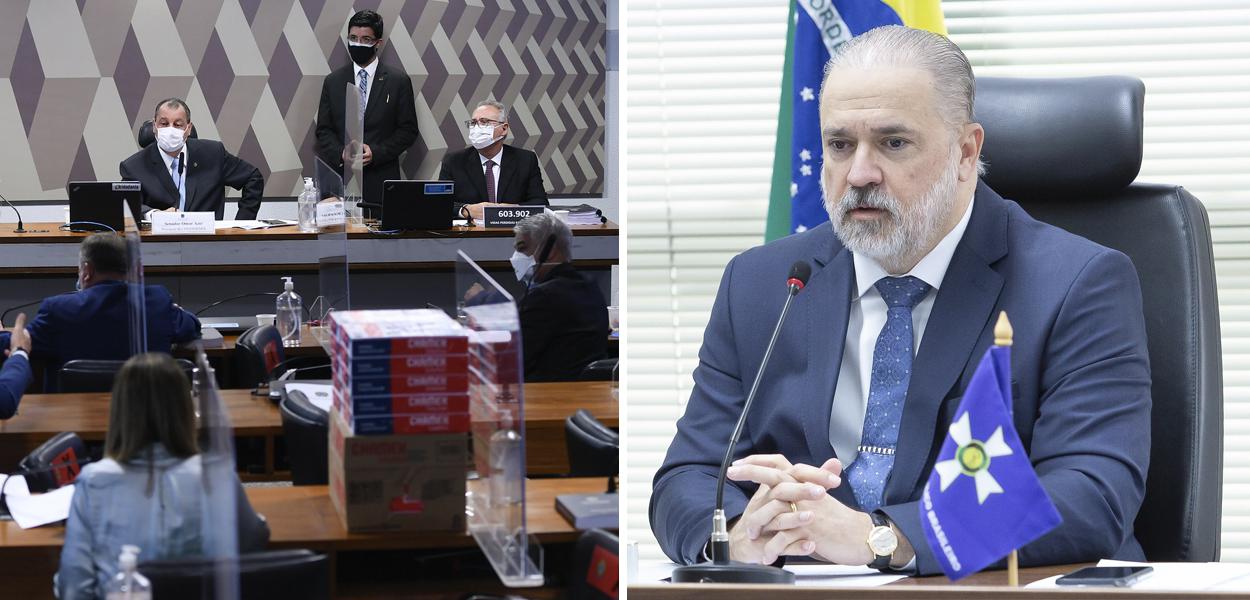 CPI e o procurador-geral da República, Augusto Aras (Foto: Edilson Rodrigues/Agência Senado | Antonio Augusto/Secom/PGR) www.brasil247.com - CPI e o procurador-geral da República, Augusto Aras