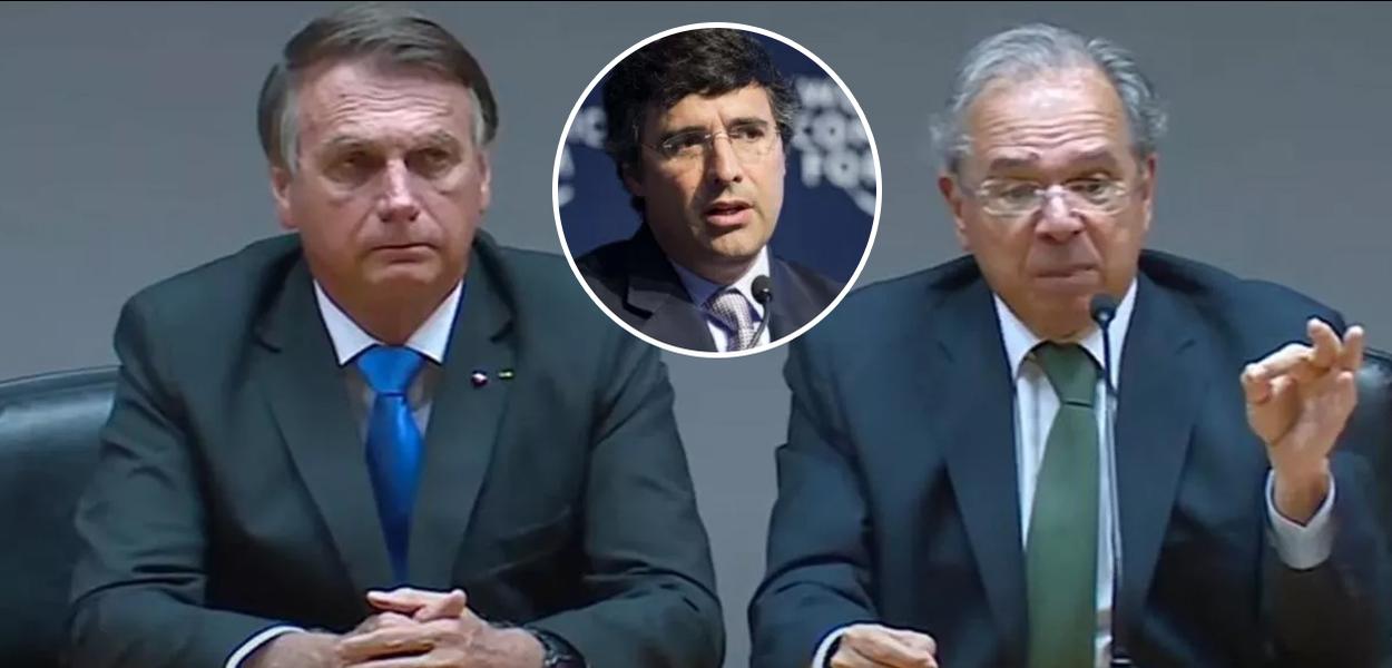 Jair Bolsonaro e Paulo Guedes em pronunciamento (Foto: Reprodução | Divulgação) Jair Bolsonaro e Paulo Guedes em pronunciamento