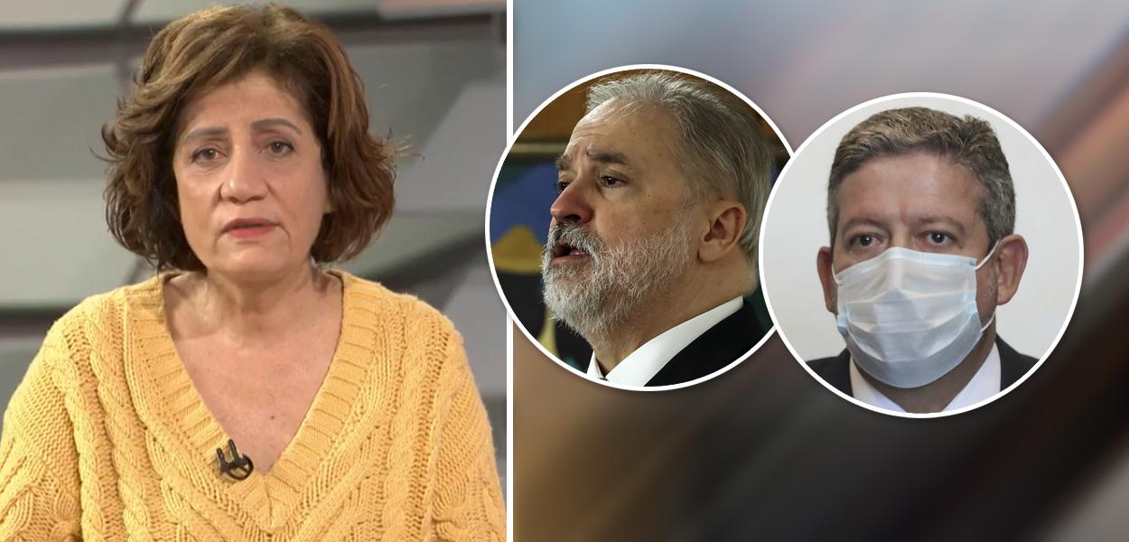 Jornalista Miriam Leitão, procurador Augusto Aras e o presidente da Câmara, Arthur Lira (Foto: Reprodução | PR) www.brasil247.com - Jornalista Miriam Leitão, procurador Augusto Aras e o presidente da Câmara, Arthur Lira