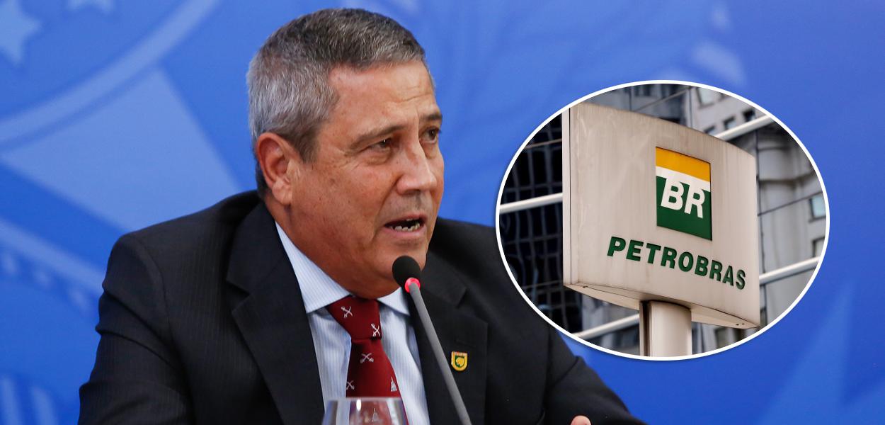 Braga Netto e Logo da Petrobras (Foto: Anderson Riedel/PR | REUTERS/Paulo Whitaker) www.brasil247.com - Braga Netto e Logo da Petrobras