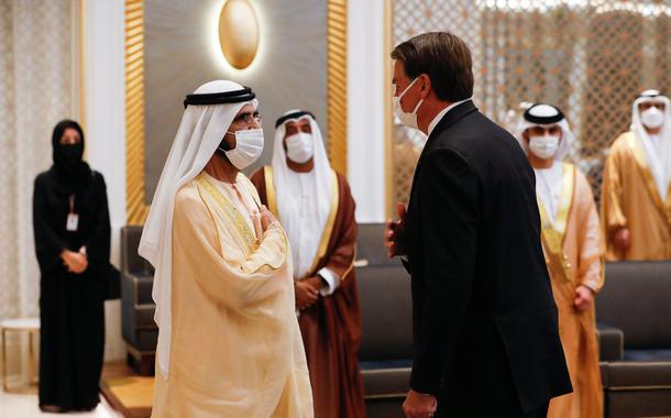 Bolsonaro se encontra com o Emir de Dubai (Foto: Alan Santos/PR) Bolsonaro se encontra com o Emir de Dubai