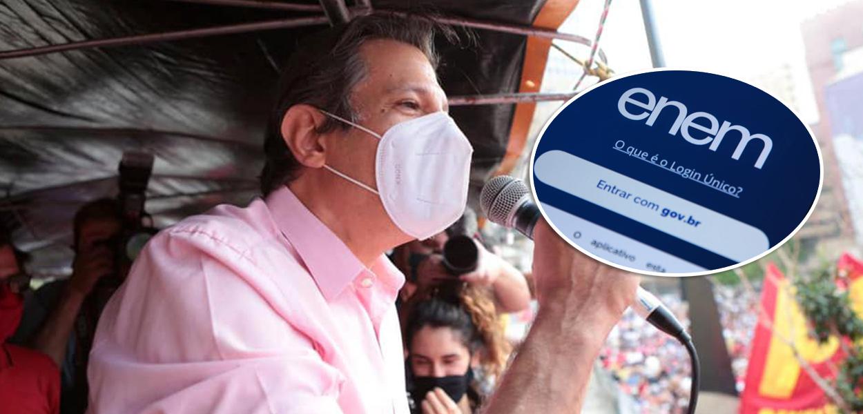 Fernando Haddad e o Enem (Foto: Reprodução/Facebook | Agência Brasil) www.brasil247.com - Fernando Haddad e o Enem