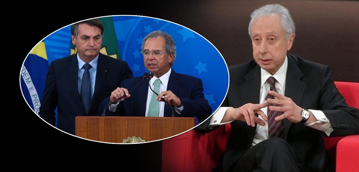 Jair Bolsonaro, Paulo Guedes e Persio Arida (Foto: Marcello Casal Jr/Agência Brasil | Reprodução) www.brasil247.com - Jair Bolsonaro, Paulo Guedes e Persio Arida