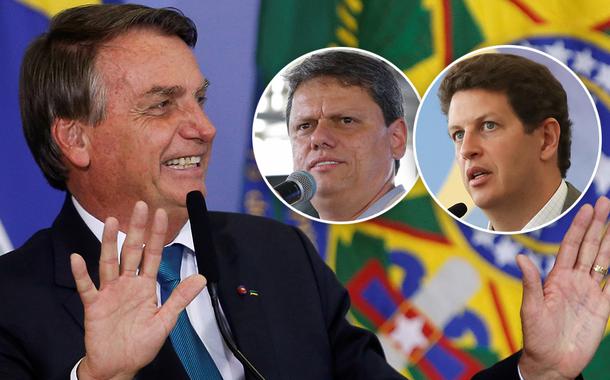 Jair Bolsonaro, Tarcísio Freitas e Ricardo Salles (Foto: Reuters | PR) Jair Bolsonaro, Tarcísio Freitas e Ricardo Salles