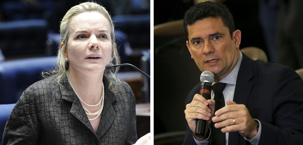 Gleisi Hoffmann e Sergio Moro (Foto: Agência Brasil) Gleisi Hoffmann e Sergio Moro