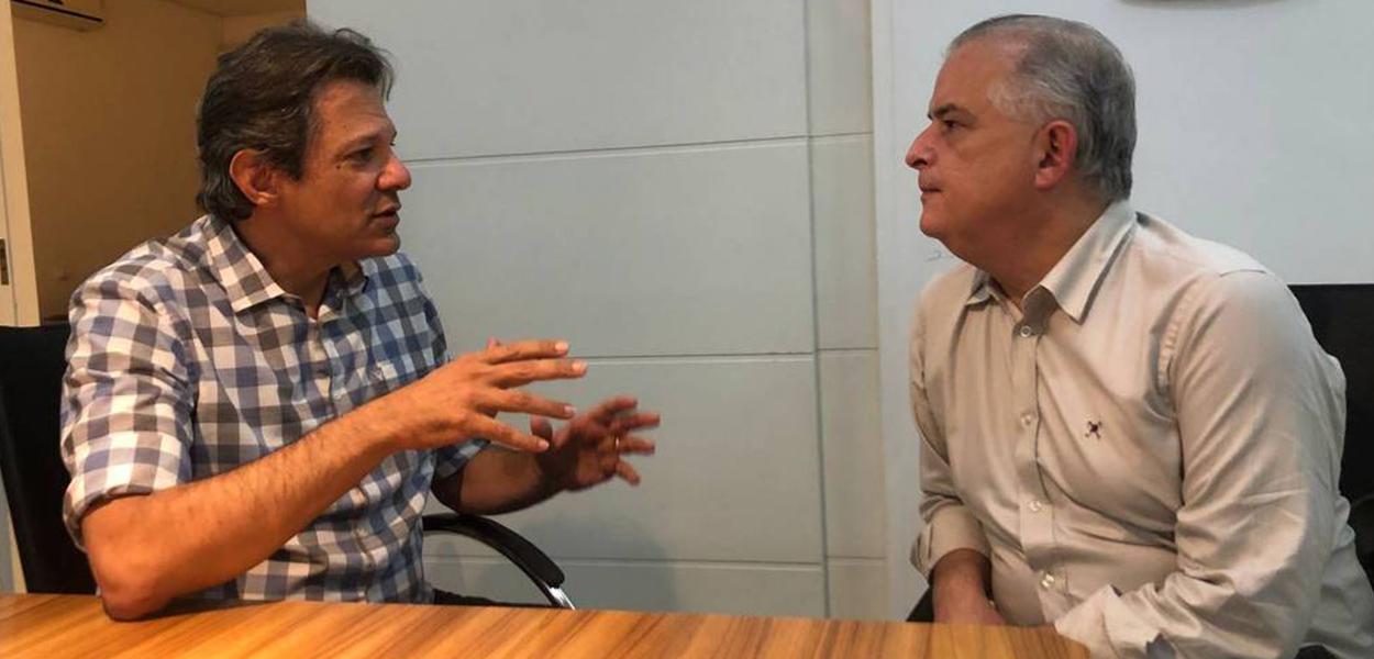Fernando Haddad e Márcio França (Foto: Reprodução) www.brasil247.com - Fernando Haddad e Márcio França