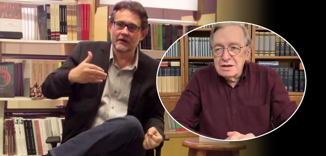 João Cezar de Castro Rocha e Olavo de Carvalho (Foto: Reprodução/Youtube) www.brasil247.com - João Cezar de Castro Rocha e Olavo de Carvalho