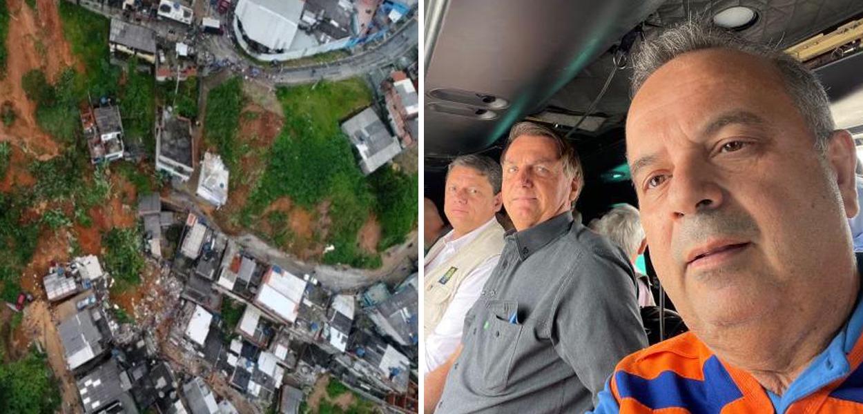 Jair Bolsonaro sobrevoa o estado de SP junto com o ministro do Desenvolvimento Regional, Rogério Marinho (de laranja) (Foto: Divulgação) www.brasil247.com - Jair Bolsonaro sobrevoa o estado de SP junto com o ministro do Desenvolvimento Regional, Rogério Marinho (de laranja)