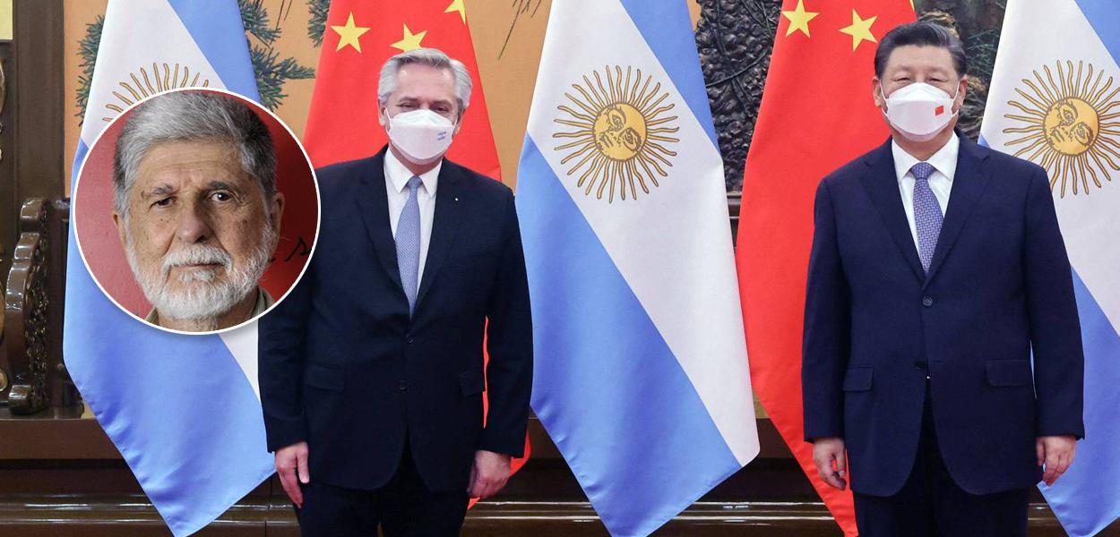 Celso Amorim e Alberto Fernández com Xi Jinping (Foto: Felipe L. Gonçalves/Brasil247 | Divulgação) www.brasil247.com - Celso Amorim e Alberto Fernández com Xi Jinping