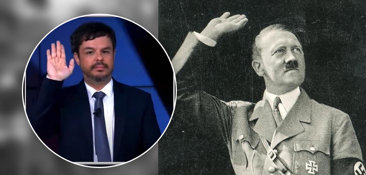 Adrilles Jorge e Hitler (Foto: Reprodução) www.brasil247.com - Adrilles Jorge e Hitler