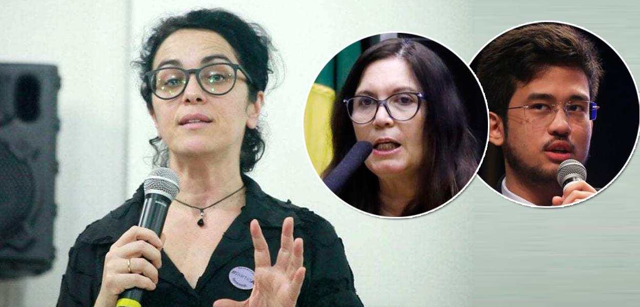 www.brasil247.com - Marcia Tiburi, Bia Kicis e Kim Kataguiri