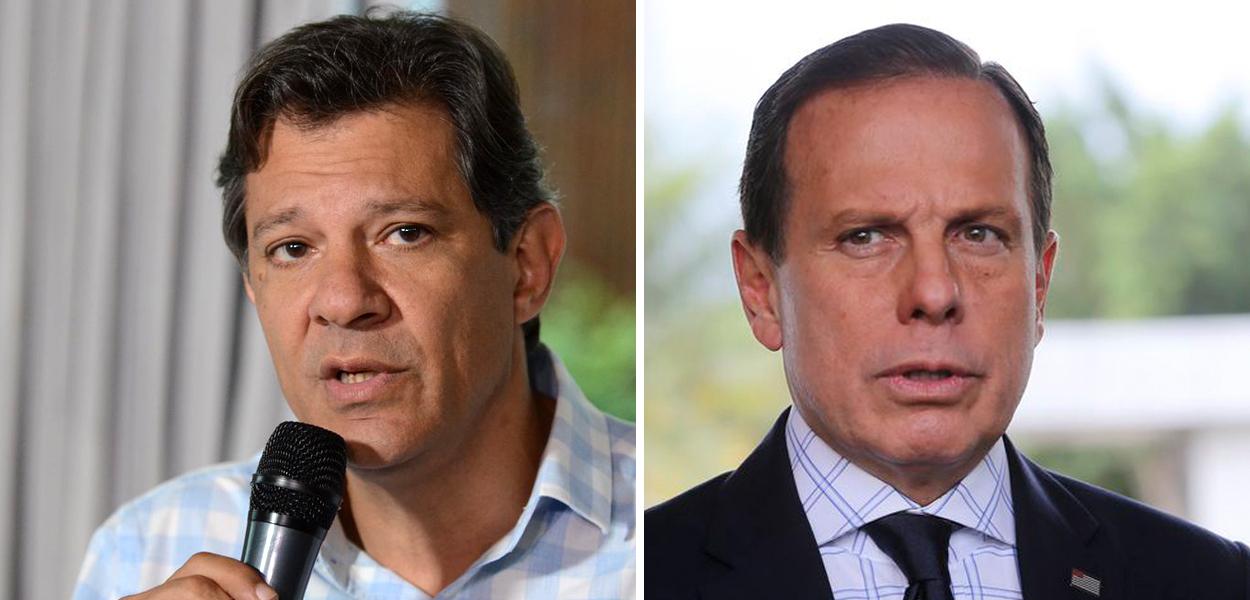 Fernando Haddad e João Doria (Foto: Agência Brasil) www.brasil247.com - Fernando Haddad e João Doria