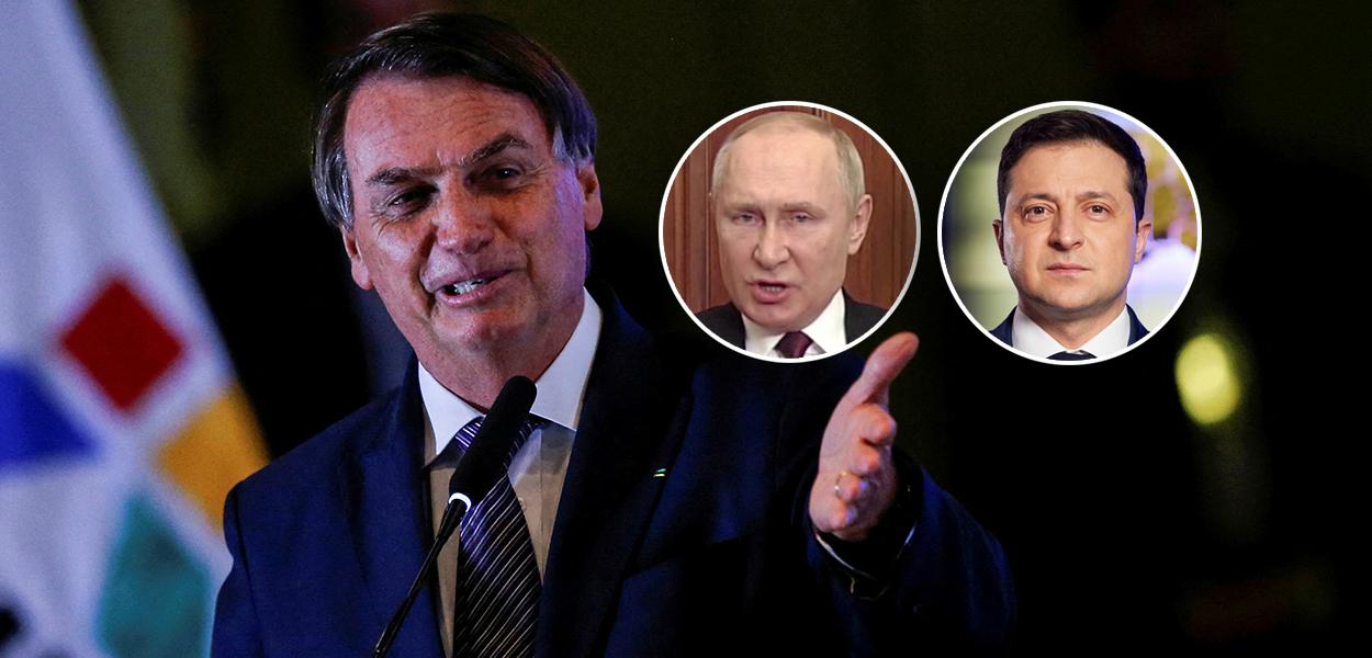Jair Bolsonaro, Vladimir Putin e Volodymyr Zelensky (Foto: Reuters) www.brasil247.com - Jair Bolsonaro, Vladimir Putin e Volodymyr Zelensky