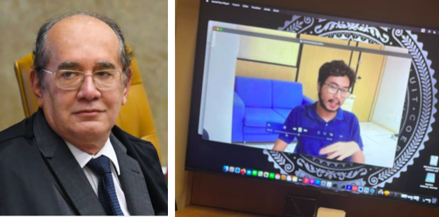 Gilmar Mendes, alvo de delação inconsistente homologada pela Justiça Federal em Brasília (Foto: Carlos Moura/STF e reprodução) www.brasil247.com - Gilmar Mendes, alvo de delação inconsistente homologada pela Justiça Federal em Brasília