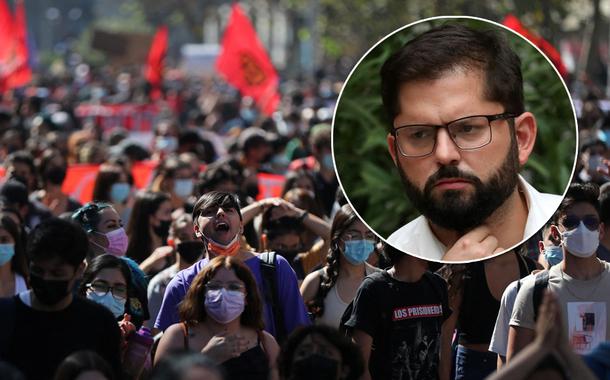 Pesquisa aponta que Gabriel Boric é reprovado por 62% da população chilena