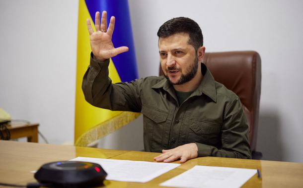 Presidente da Ucrânia, Volodymyr Zelensky (Foto: UKRAINIAN PRESIDENTIAL PRESS SER) Presidente da Ucrânia, Volodymyr Zelensky