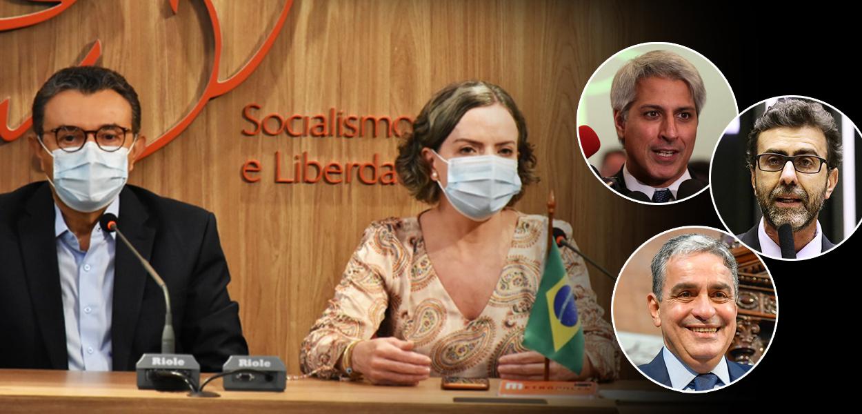 Carlos Siqueira, Gleisi Hoffmann, Alessandro Molon, Marcelo Freixo e André Ceciliano (Foto: Divulgação) www.brasil247.com - Carlos Siqueira, Gleisi Hoffmann, Alessandro Molon, Marcelo Freixo e André Ceciliano