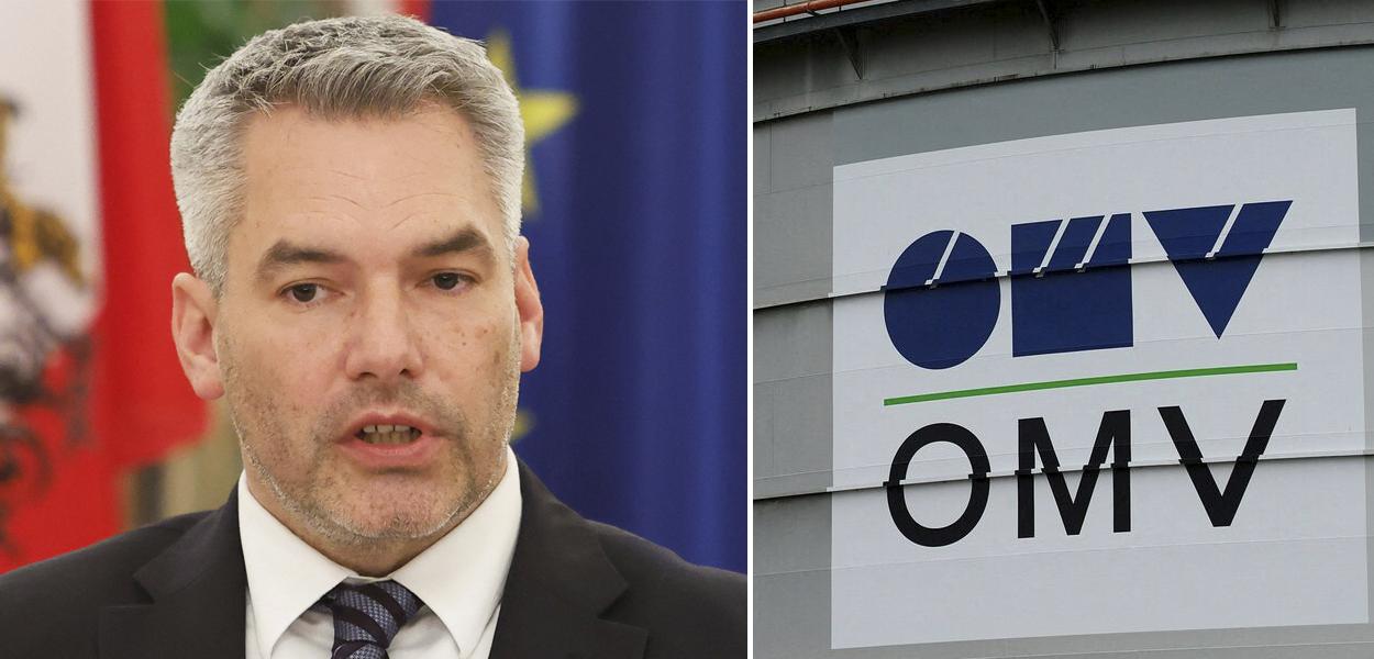 Karl Nehammer e OMV (Foto: Reuters) www.brasil247.com - Karl Nehammer e OMV
