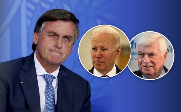 Jair Bolsonaro, Joe Biden e Christopher Dodd (Foto: Reuters | Reprodução) Jair Bolsonaro, Joe Biden e Christopher Dodd
