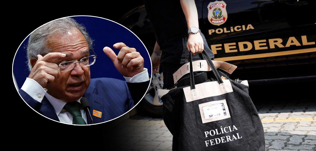 Paulo Guedes e Polícia Federal (Foto: Reuters) www.brasil247.com - Paulo Guedes e Polícia Federal